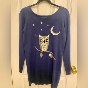 Blue Sweater with Owl Design